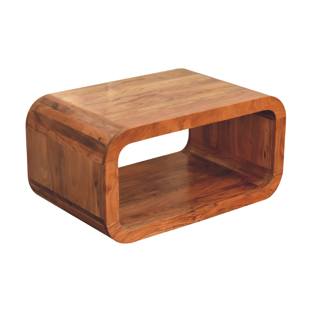 Solid Mango Wood Solid Acacia Wood Caramel Finish Darcy Media Unit - Image 4