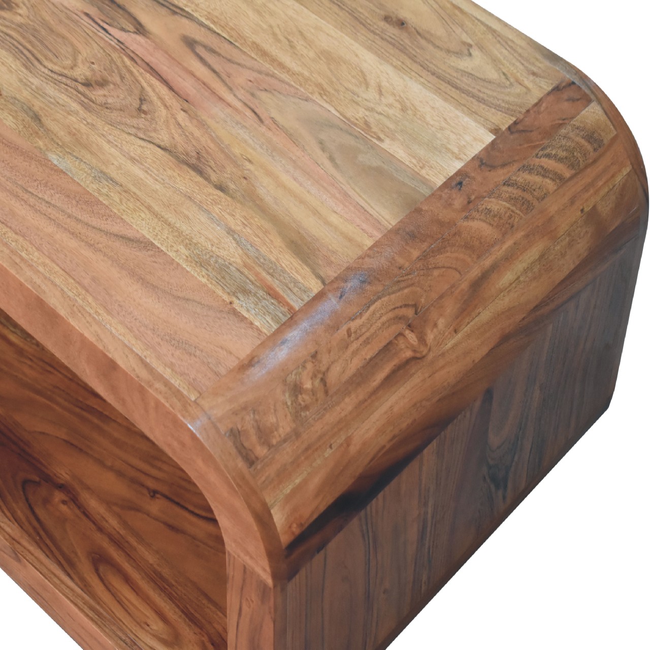 Solid Mango Wood Solid Acacia Wood Caramel Finish Darcy Media Unit - Image 5