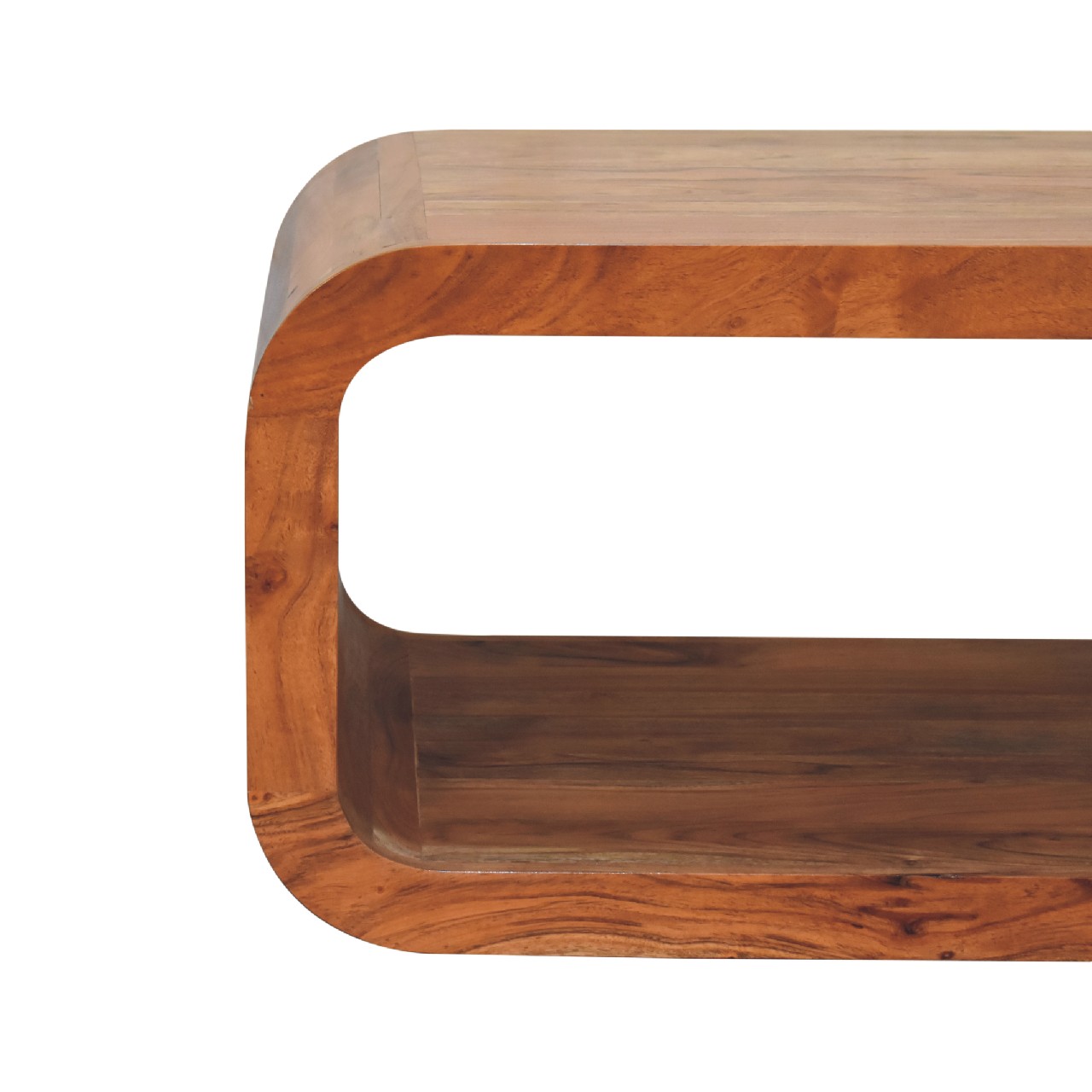 Solid Mango Wood Solid Acacia Wood Caramel Finish Darcy Media Unit - Image 6