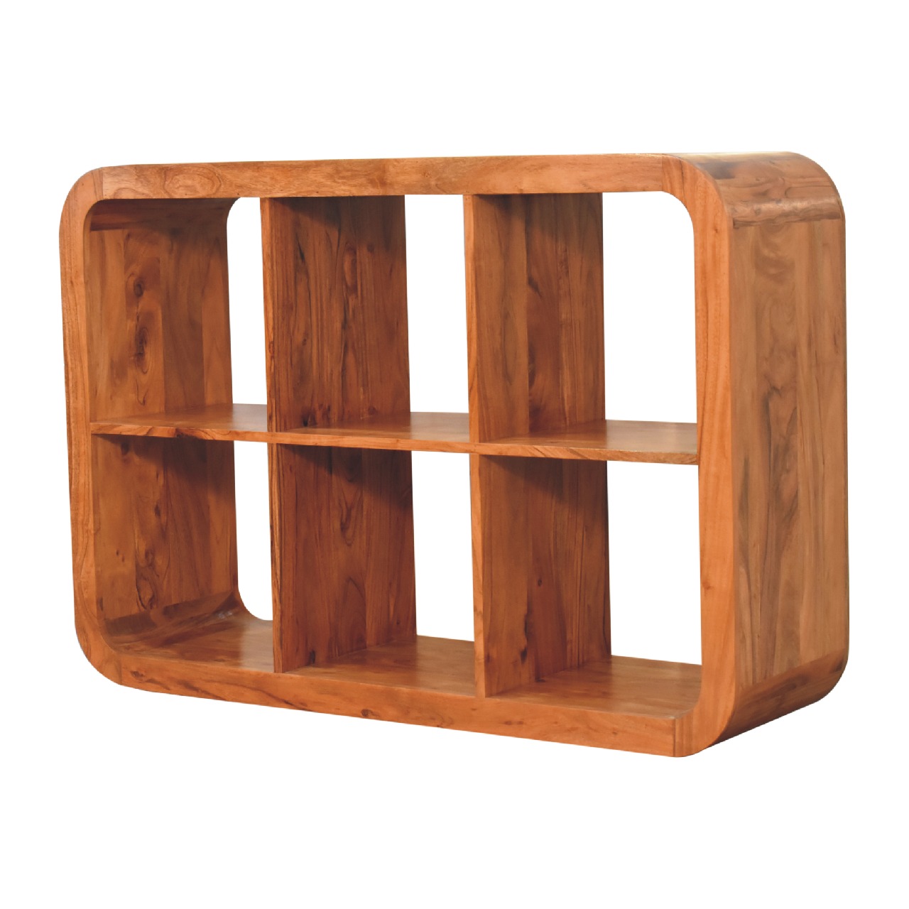 Solid Mango Wood Honey Caramel Finished Darcy Display Unit - Image 2