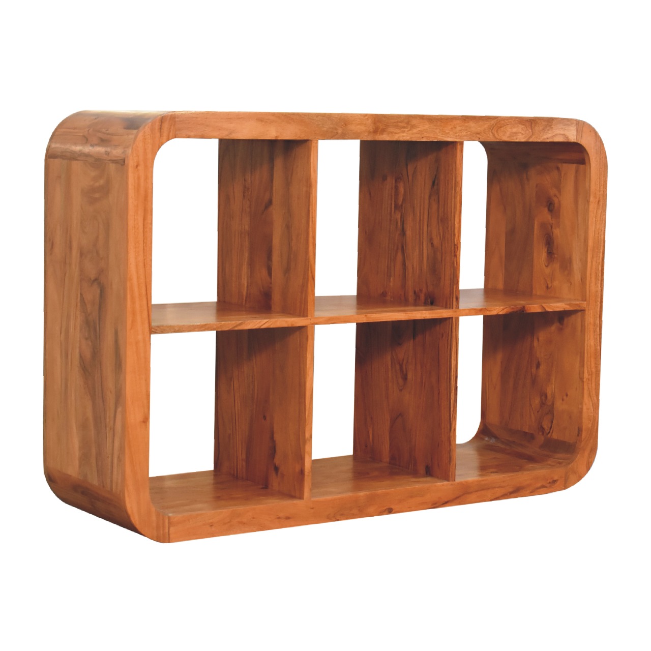 Solid Mango Wood Honey Caramel Finished Darcy Display Unit - Image 3