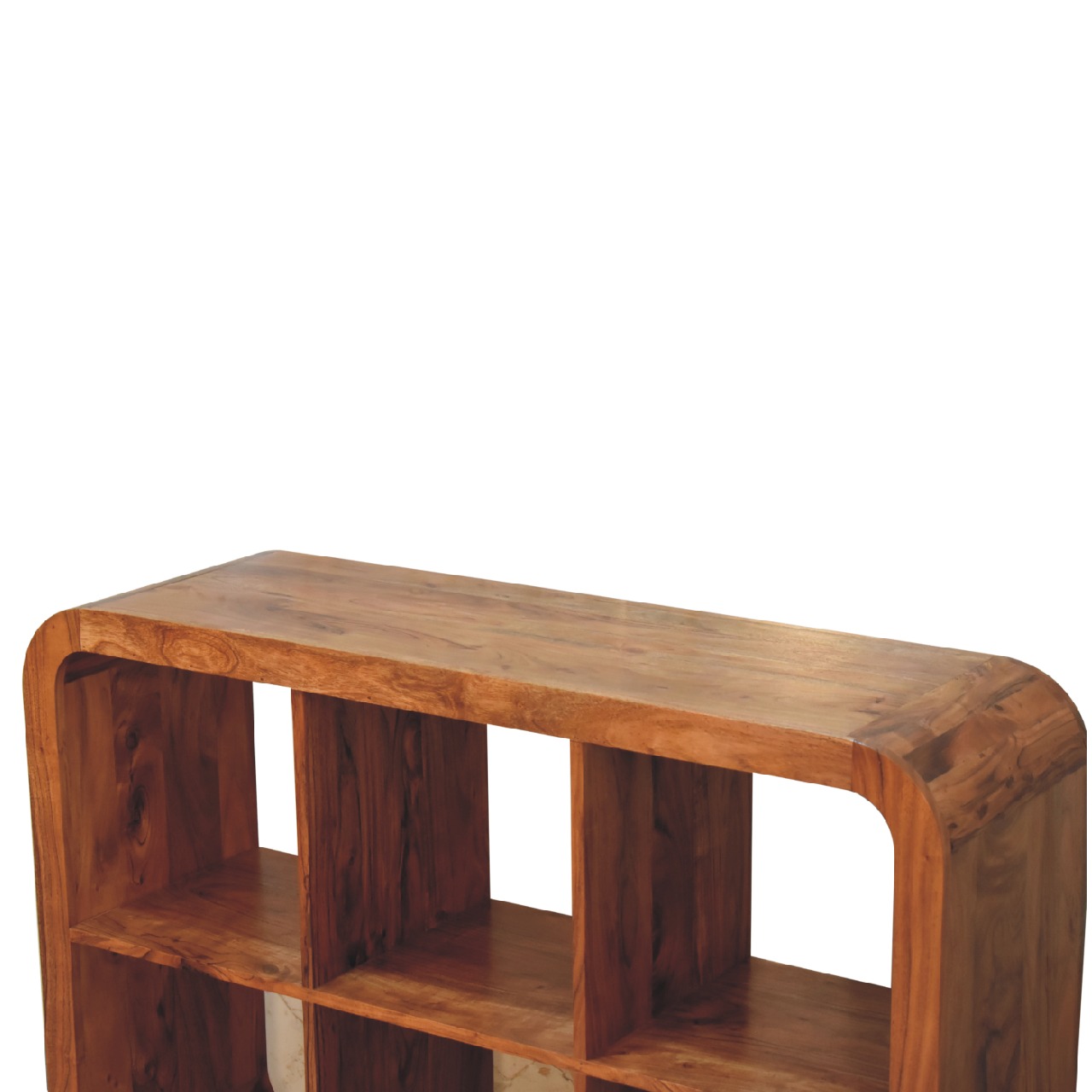 Solid Mango Wood Honey Caramel Finished Darcy Display Unit - Image 4