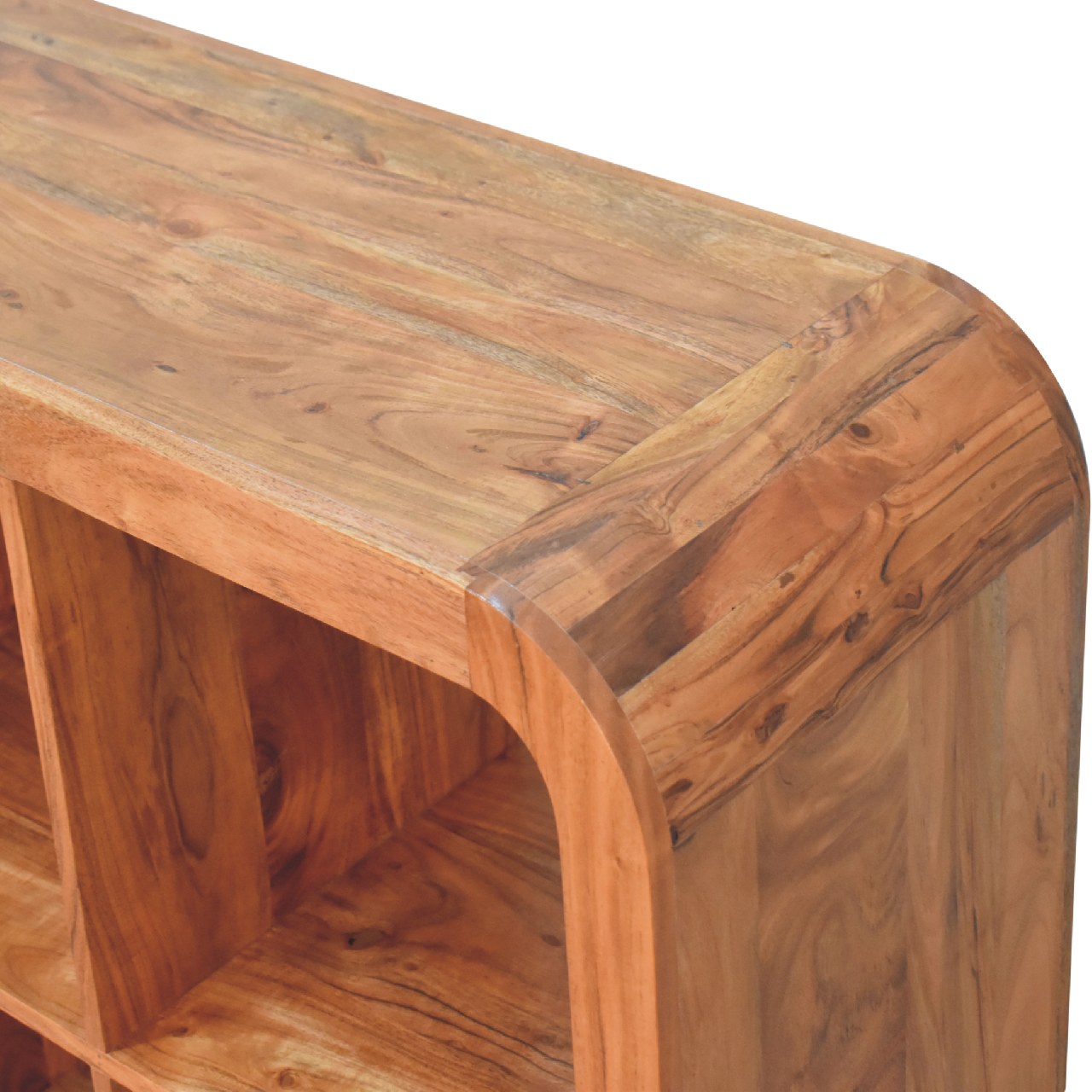 Solid Mango Wood Honey Caramel Finished Darcy Display Unit - Image 5