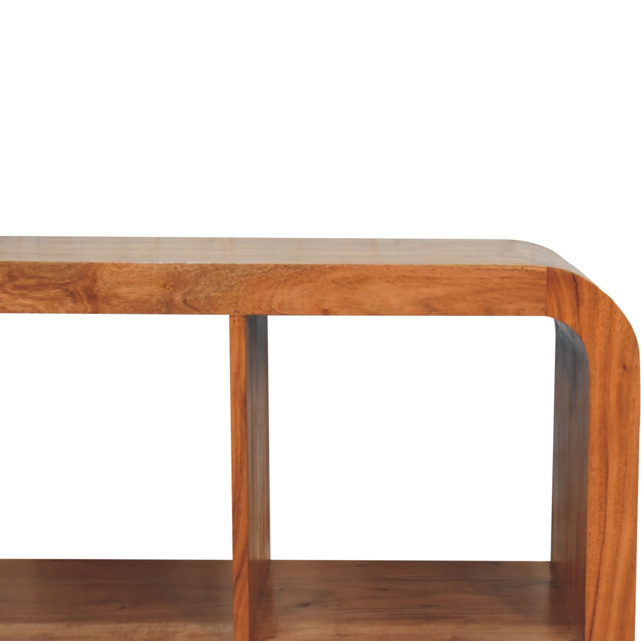 Solid Mango Wood Honey Caramel Finished Darcy Display Unit - Image 6