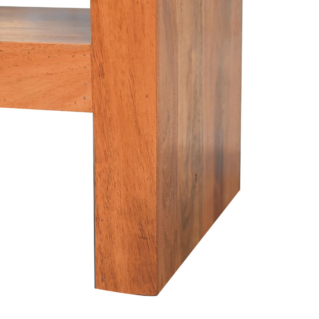 Solid Mango Wood Acacia Honey Caramel Darcy Media Unit with Shelf - Image 6