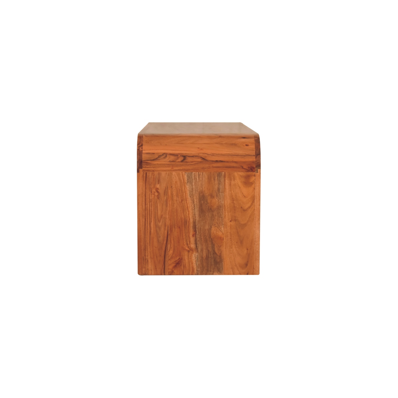 Solid Mango Wood Acacia Honey Caramel Darcy Media Unit with Shelf - Image 9