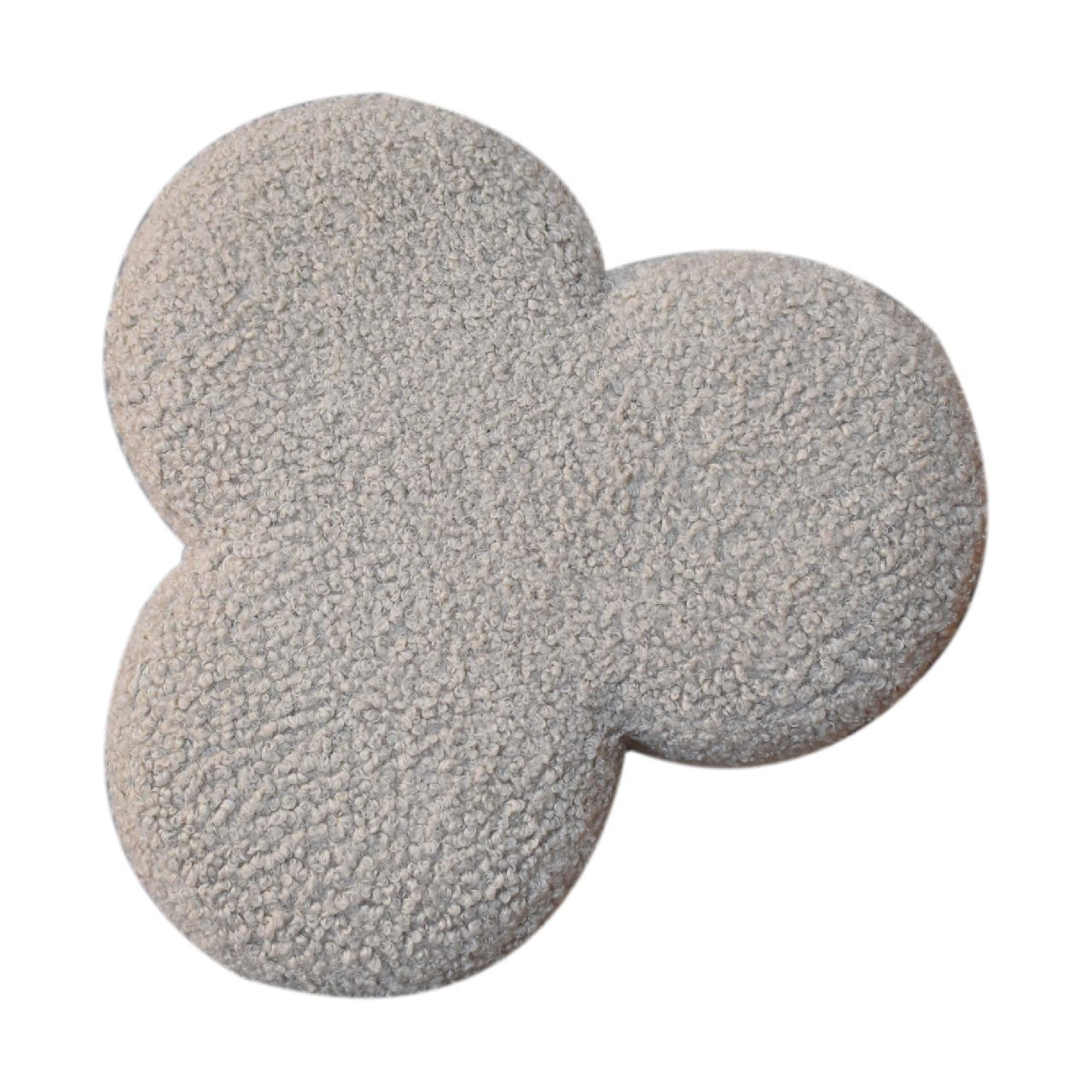 Solid Mango Wood Brown Boucle Clover Footstool - Image 8