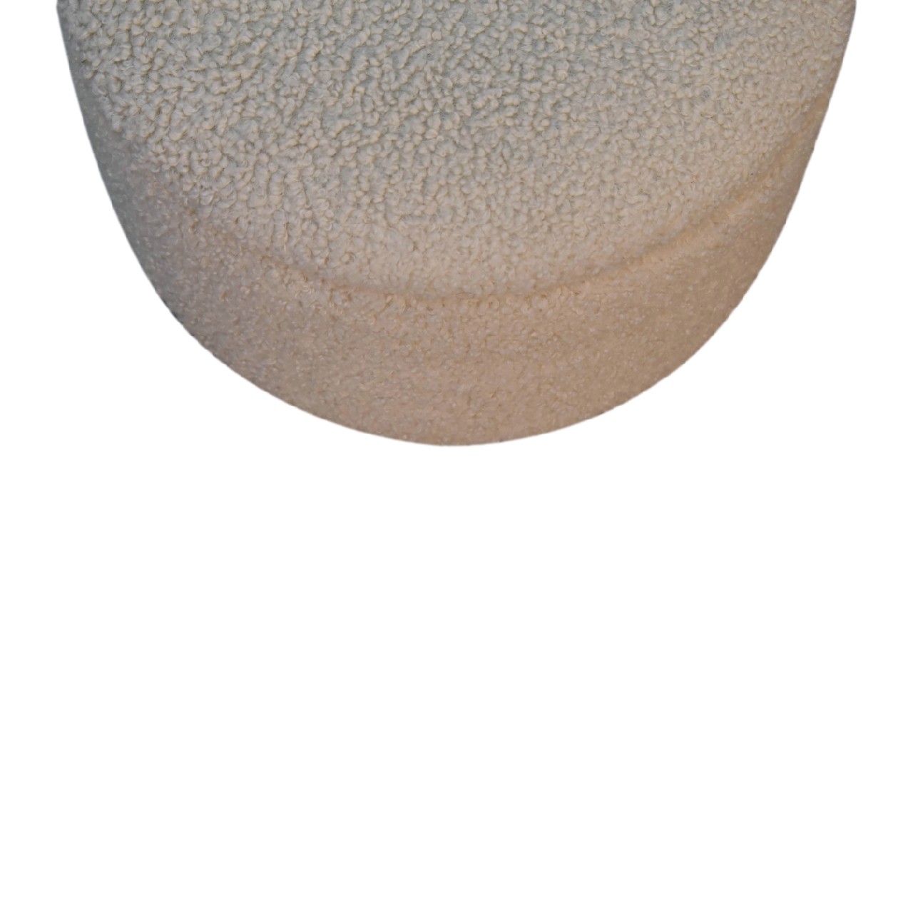 Solid Mango Wood Cream Boucle Upholstered Storage Footstool - Image 4