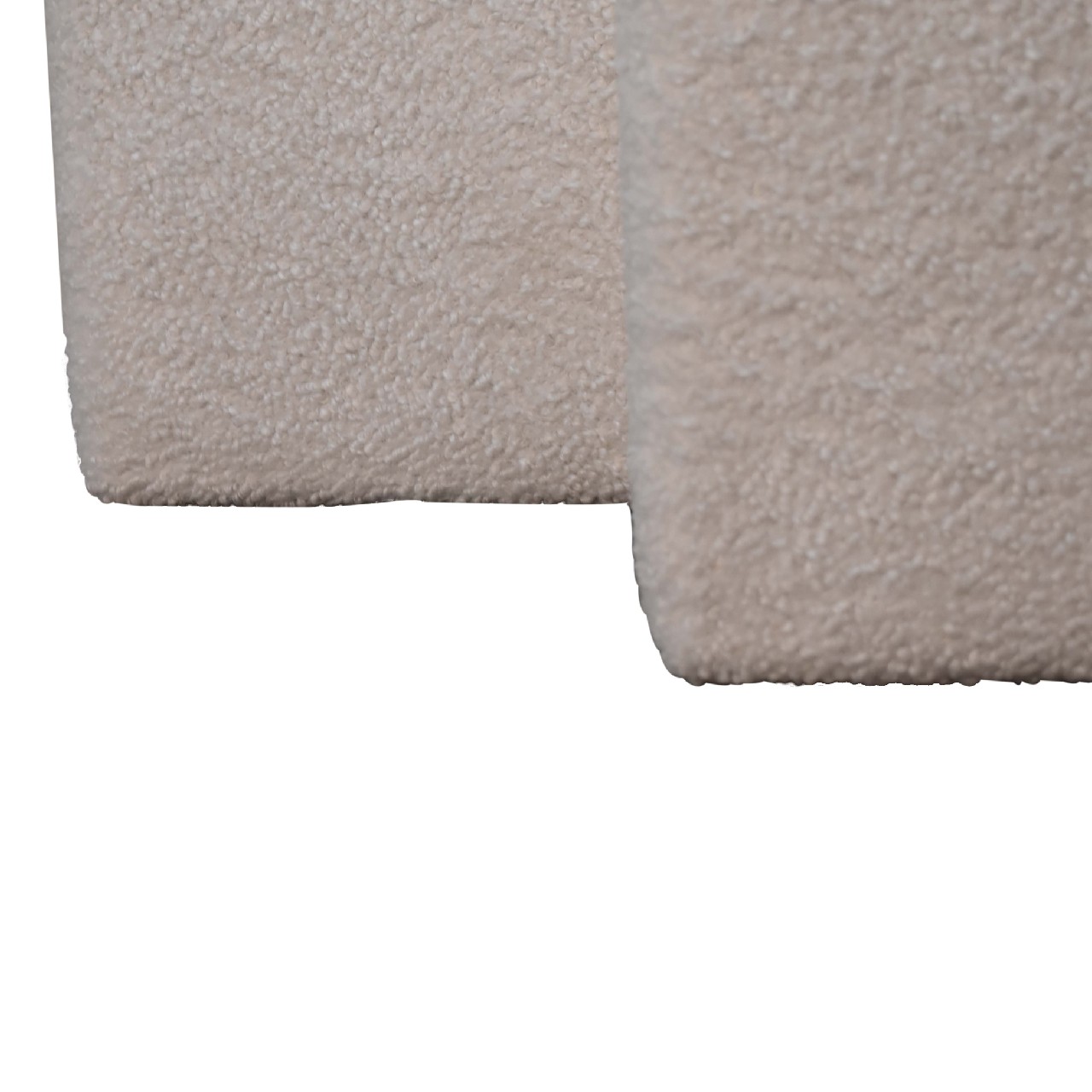 Solid Mango Wood White Boucle Twin Footstool - Image 7