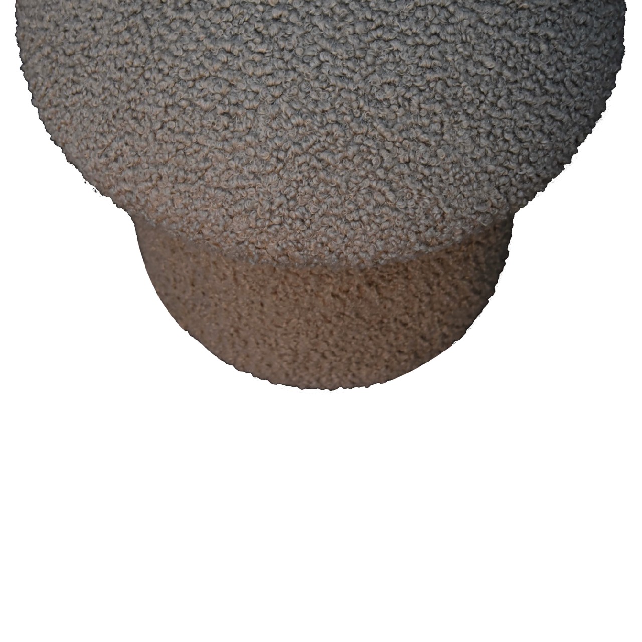 Solid Mango Wood Brown Boucle Mushroom Footstool - Image 4