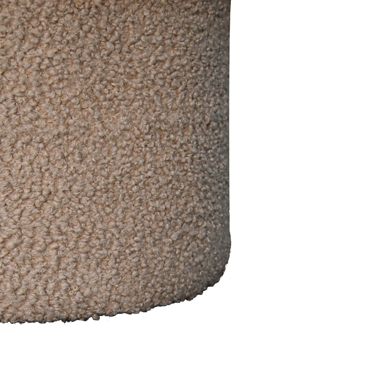 Solid Mango Wood Brown Boucle Mushroom Footstool - Image 6
