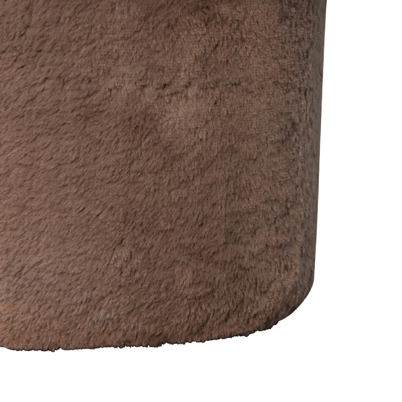 Solid Mango Wood Mocha Faux Fur Mushroom Footstool - Image 7