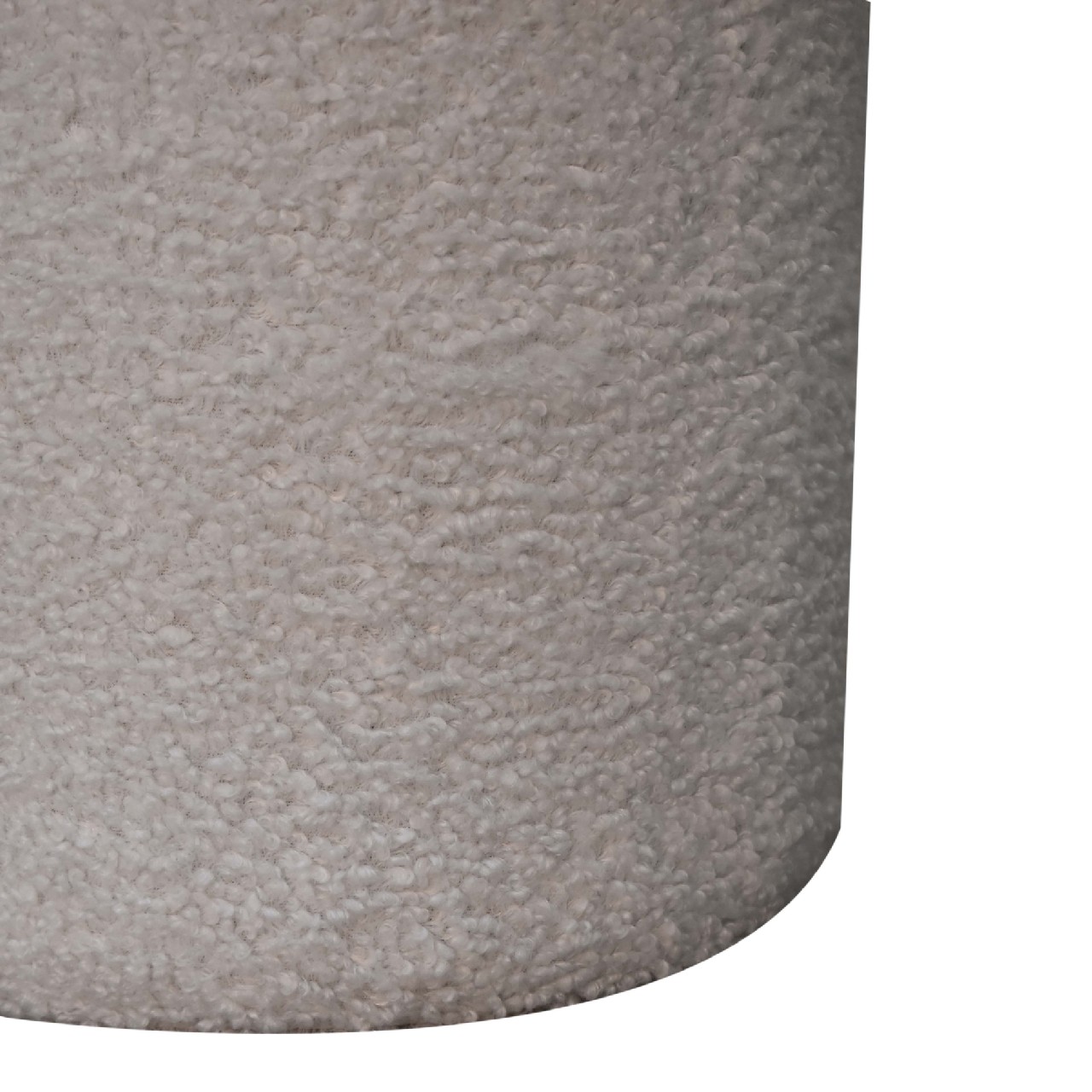 Solid Mango Wood White Boucle Mushroom Footstool - Image 6