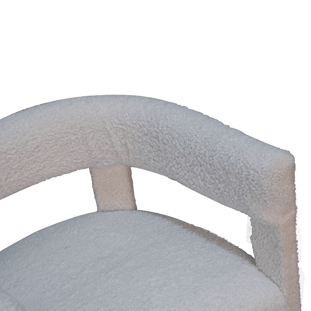 Solid Mango Wood White Boucle Occasional Chair - Image 5