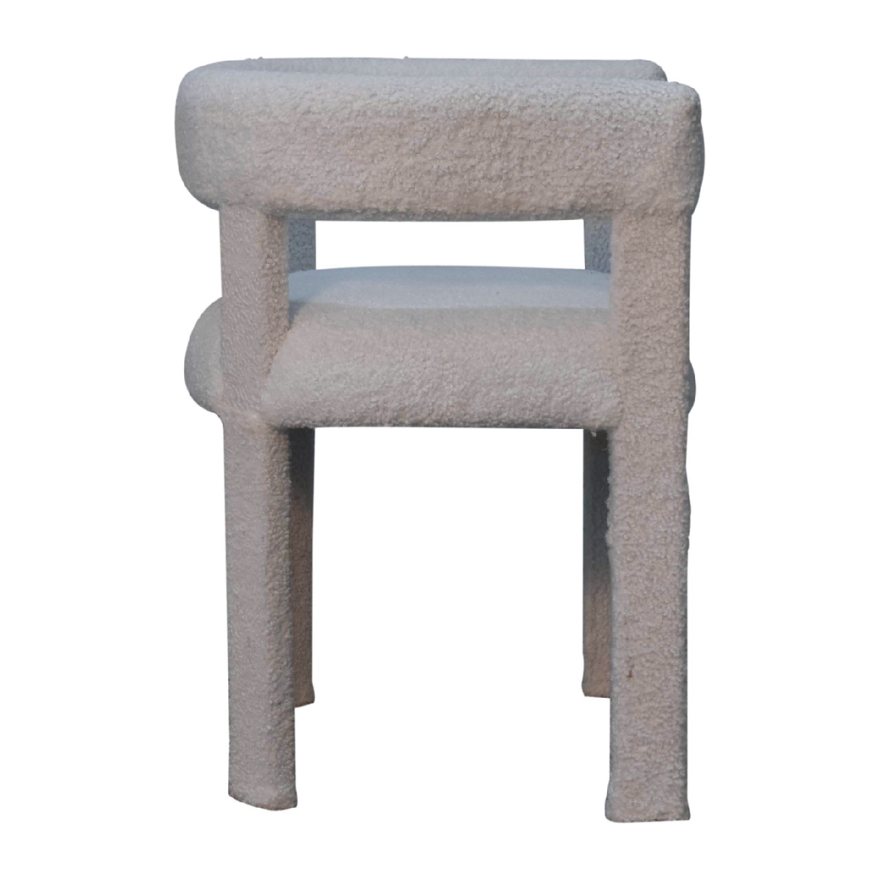 Solid Mango Wood White Boucle Occasional Chair - Image 8