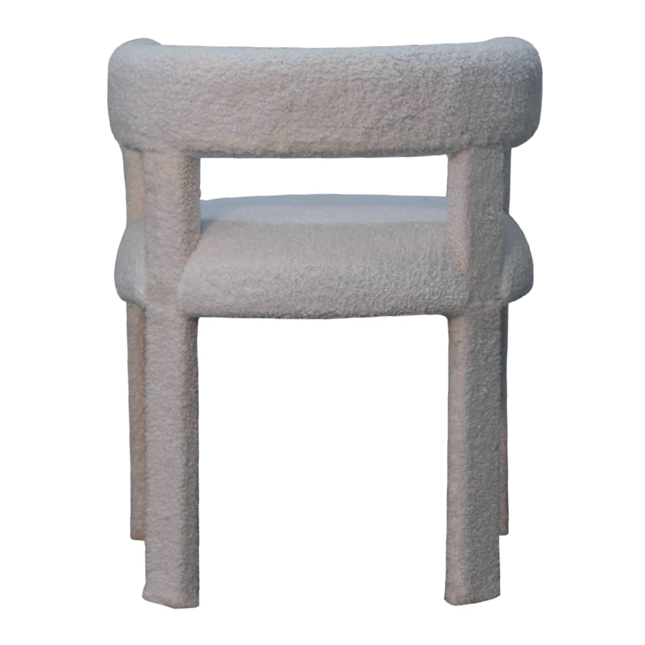 Solid Mango Wood White Boucle Occasional Chair - Image 9