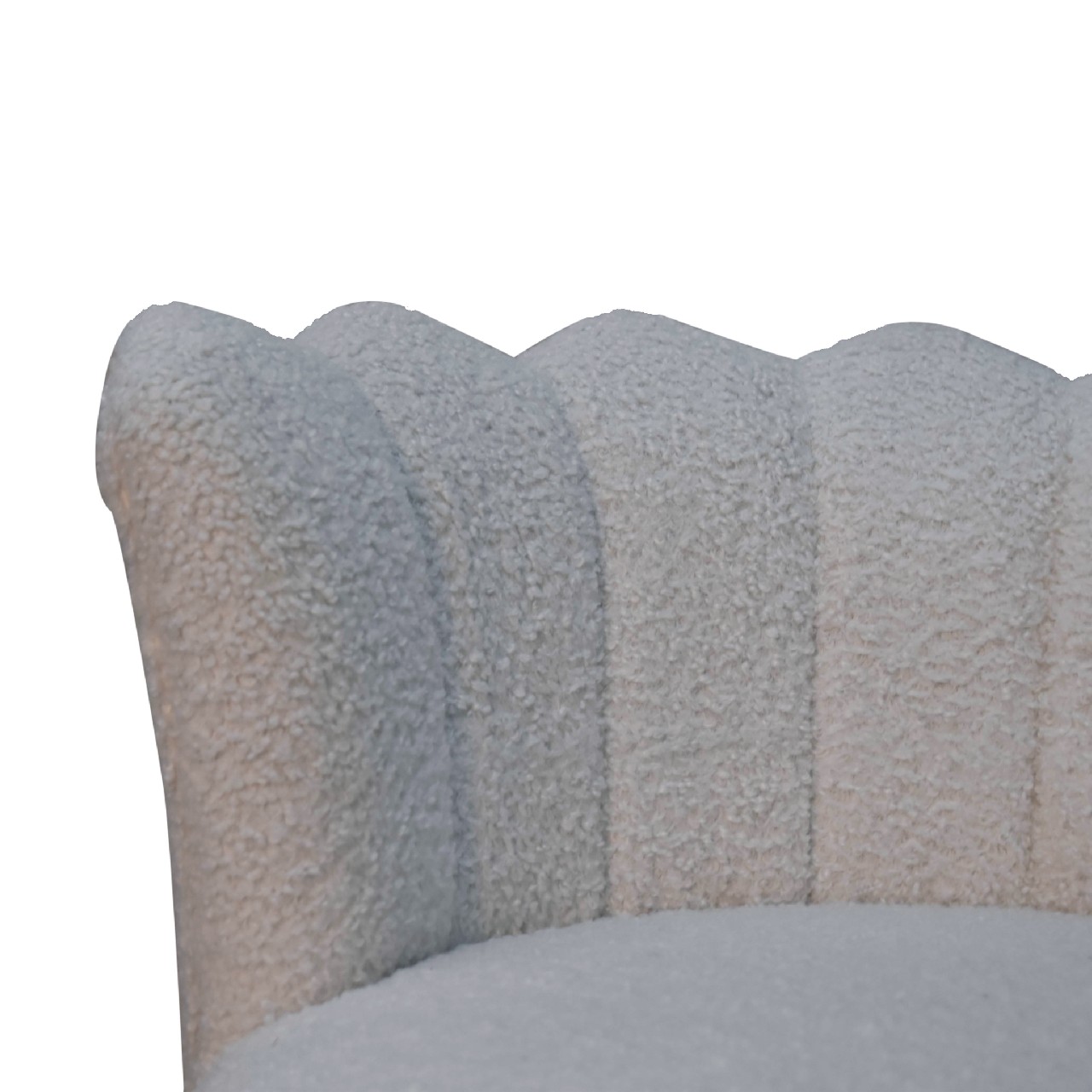 Solid Mango Wood White Boucle Swivel Chair - Image 5