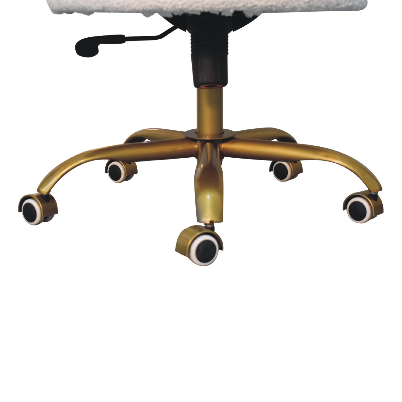 Solid Mango Wood White Boucle Swivel Chair - Image 7