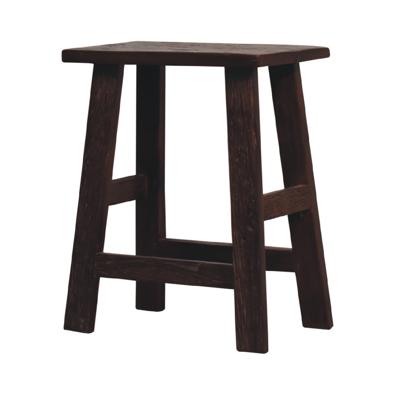 Solid Mango Wood Reclaimed Wood Chunky Cube Stool - Image 2