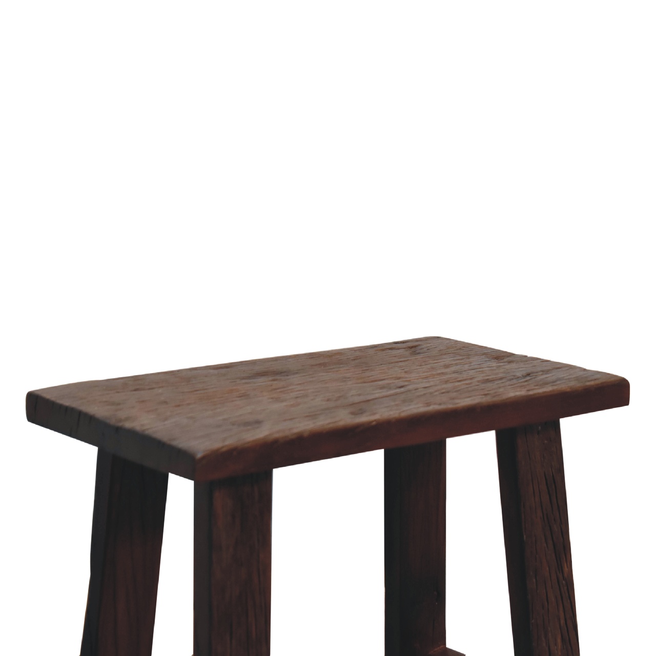 Solid Mango Wood Reclaimed Wood Chunky Cube Stool - Image 6
