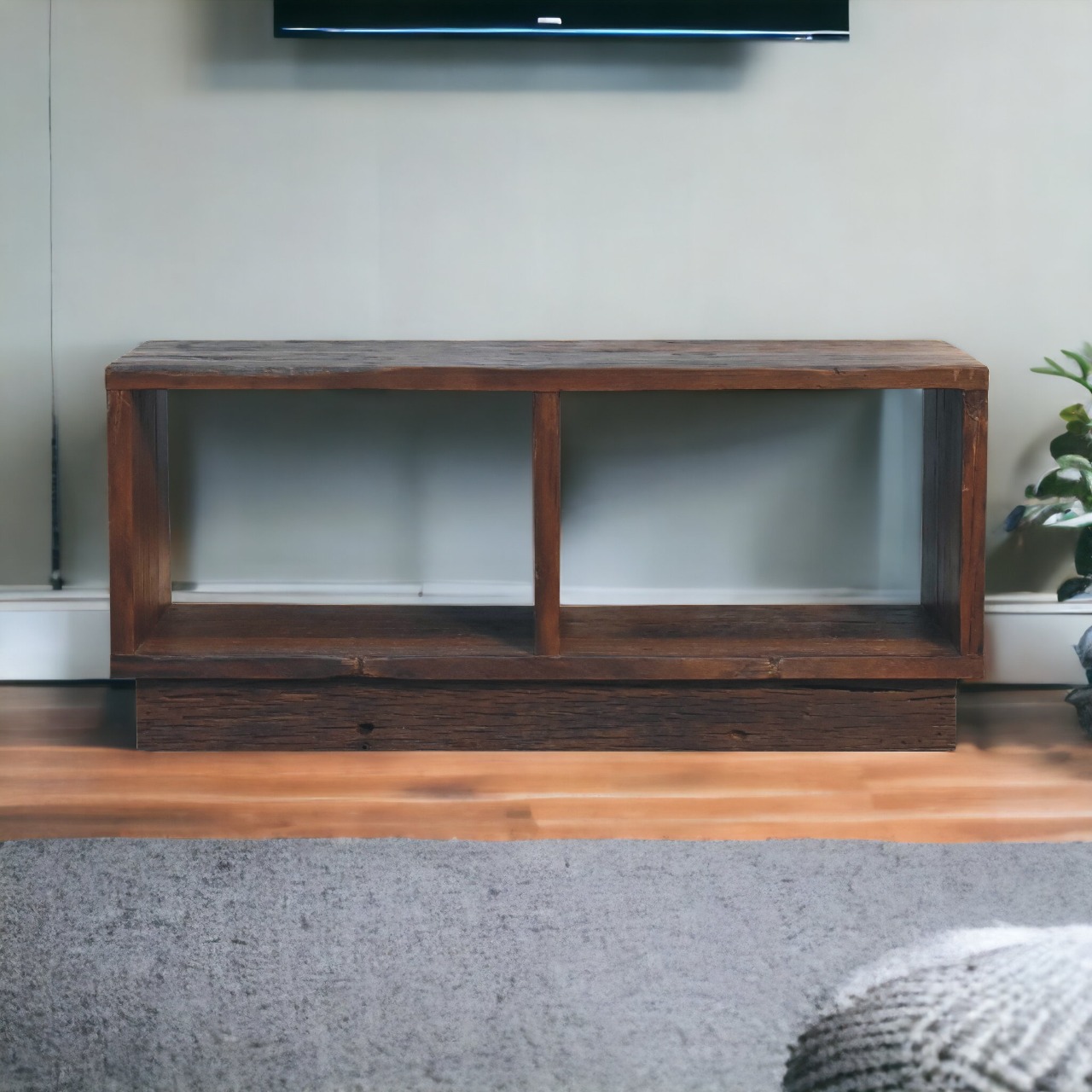 Solid Mango Wood Reclaimed Wood Chunky Cube Media Unit