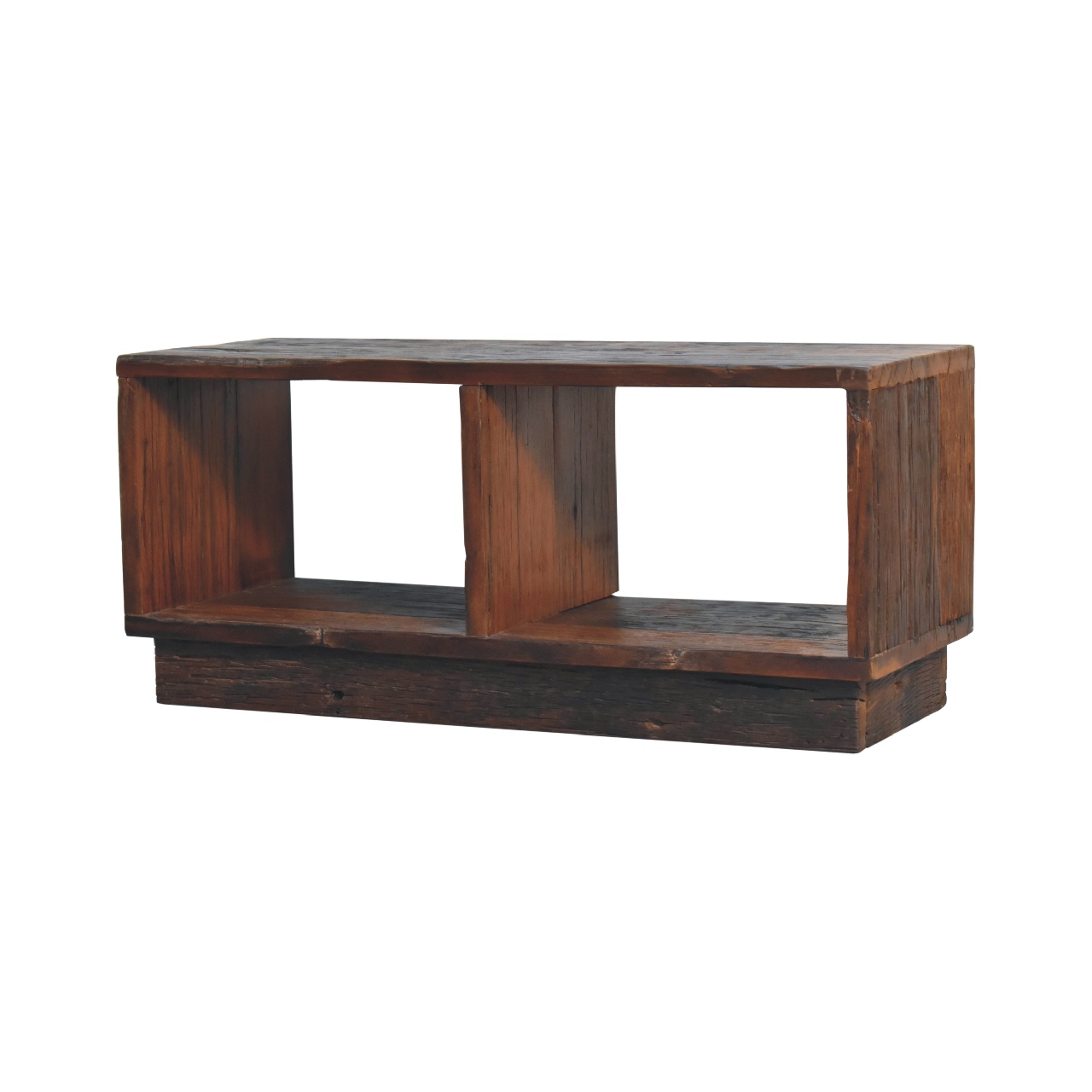 Solid Mango Wood Reclaimed Wood Chunky Cube Media Unit - Image 3