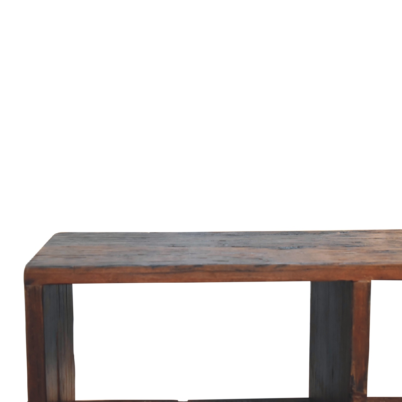 Solid Mango Wood Reclaimed Wood Chunky Cube Media Unit - Image 4