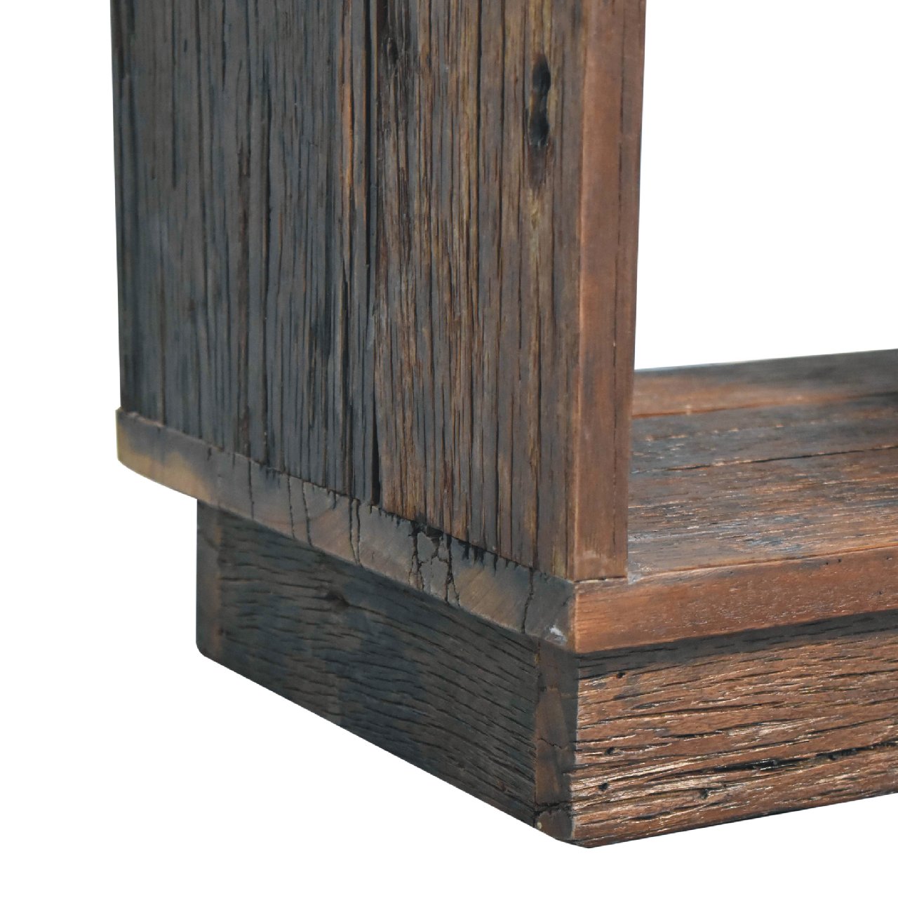 Solid Mango Wood Reclaimed Wood Chunky Cube Media Unit - Image 7
