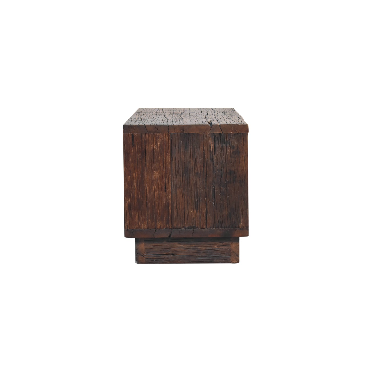 Solid Mango Wood Reclaimed Wood Chunky Cube Media Unit - Image 8