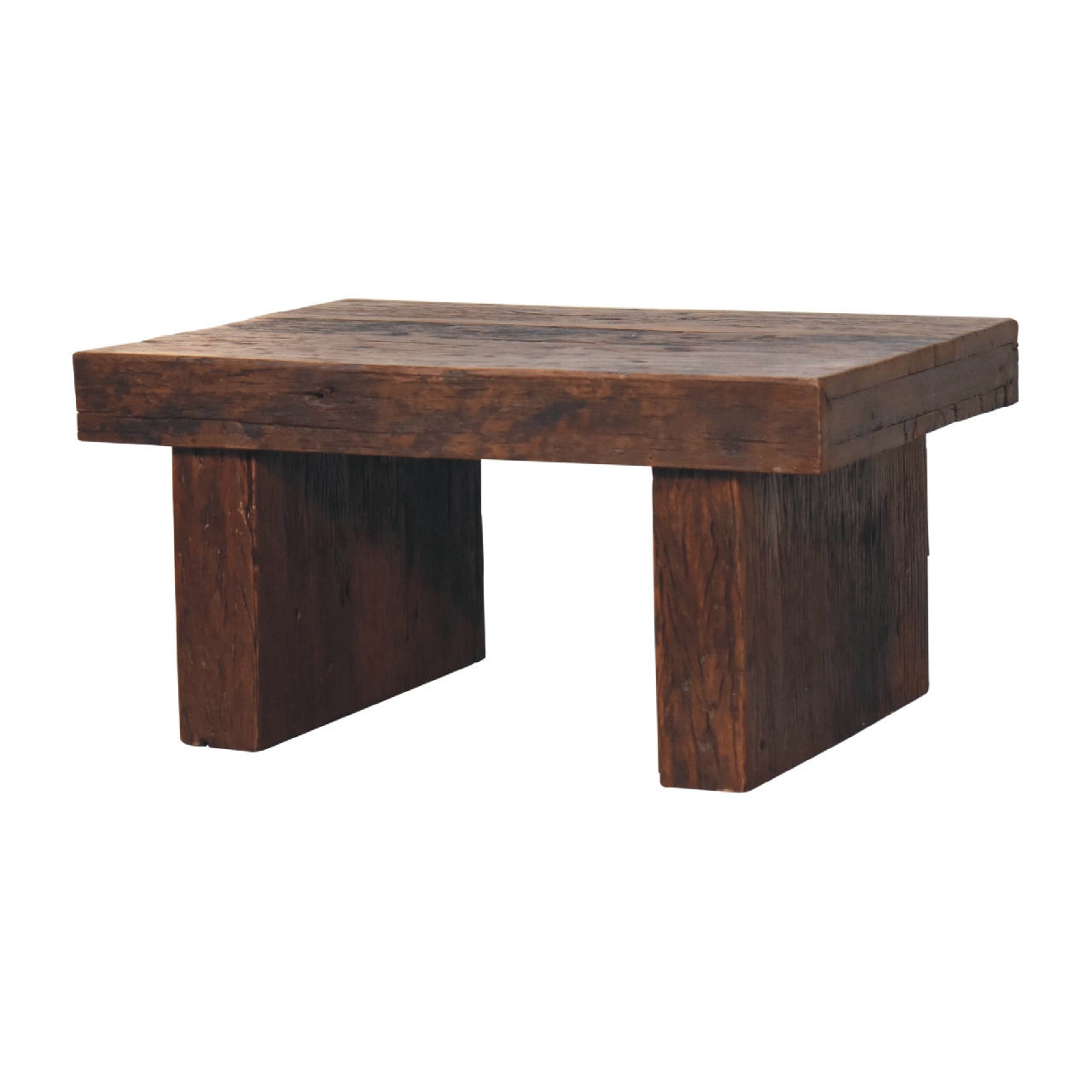Solid Mango Wood Reclaimed Wood Chunky Coffee Table - Image 3