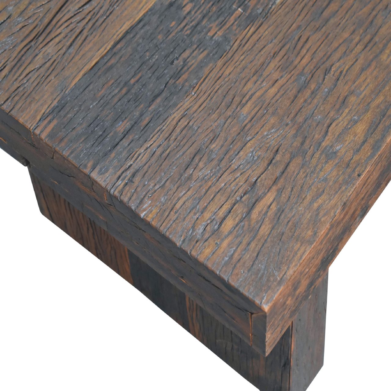 Solid Mango Wood Reclaimed Wood Chunky Coffee Table - Image 5