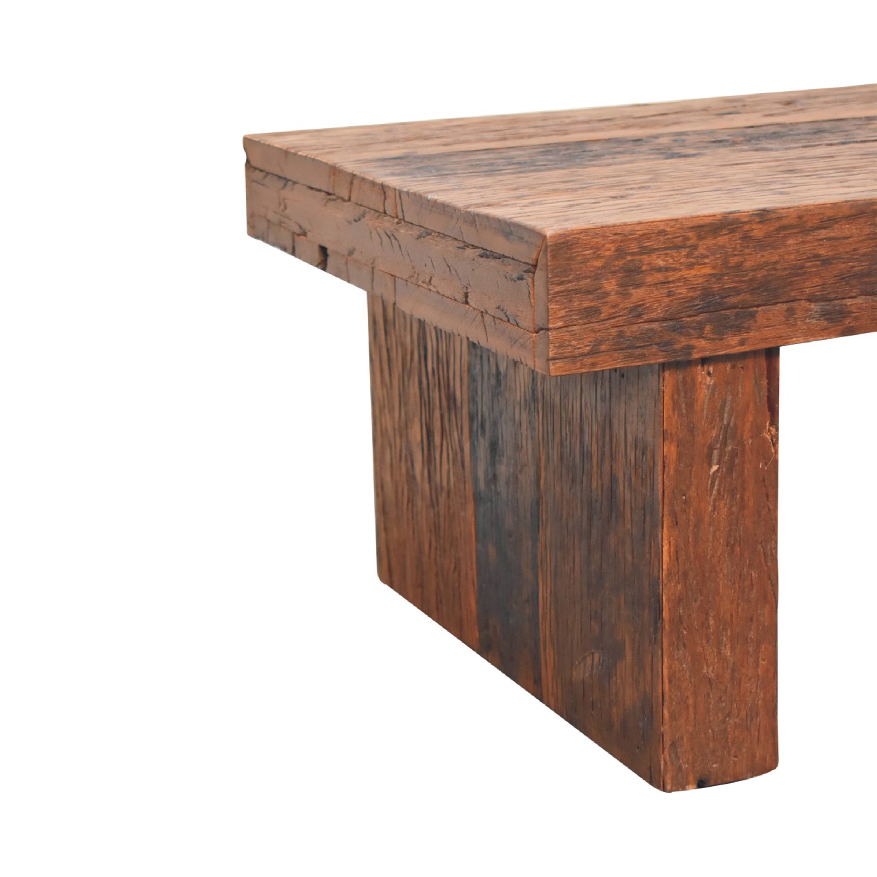 Solid Mango Wood Reclaimed Wood Chunky Coffee Table - Image 6