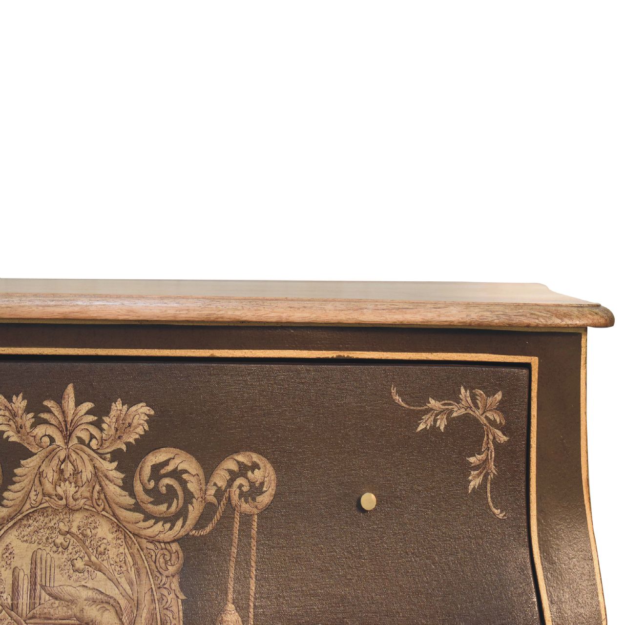 Solid Mango Wood French Style Grey/Green Finish 2 Drawer Coroner Chest - Image 3