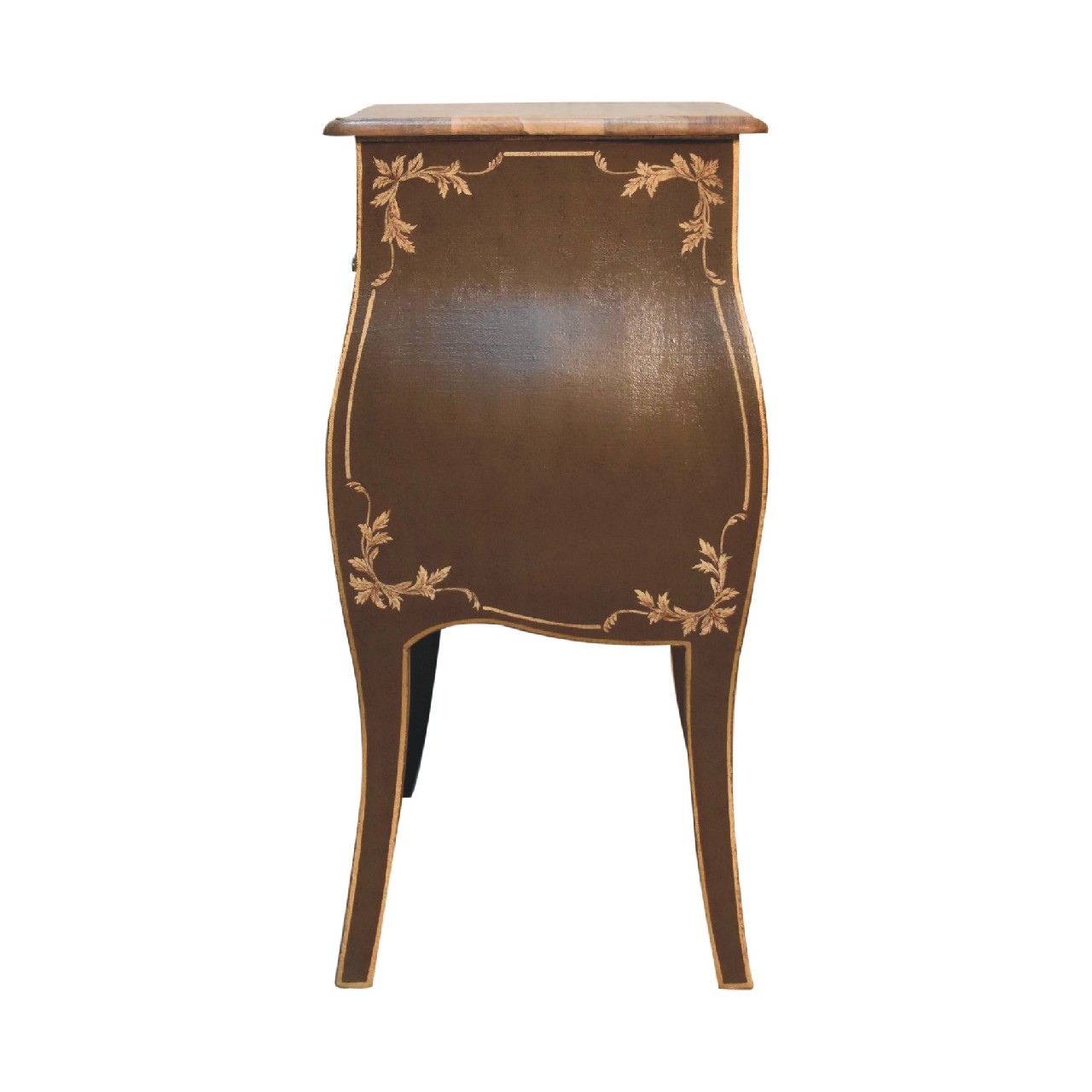 Solid Mango Wood French Style Grey/Green Finish 2 Drawer Coroner Chest - Image 8