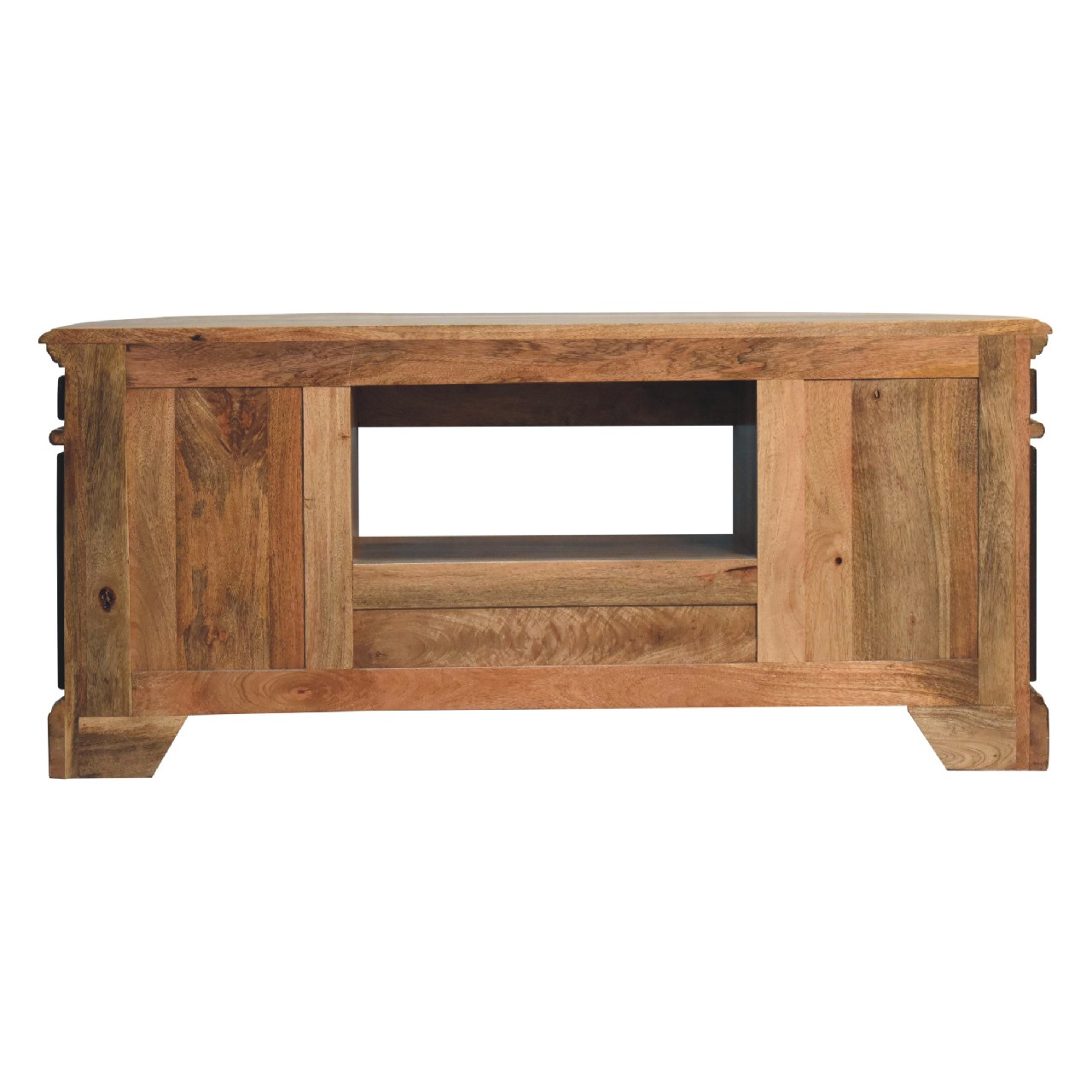 Solid Mango Wood Oriental Finished 2 Door 1 Drawer Media Unit - Image 9