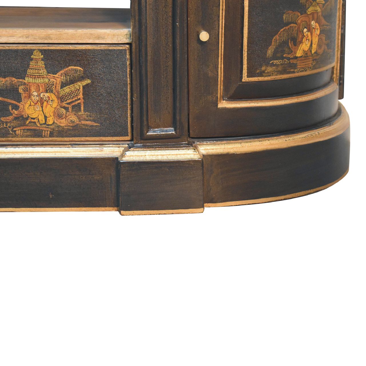 Solid Mango Wood Oriental Finished 2 Door 1 Drawer Media Unit - Image 7