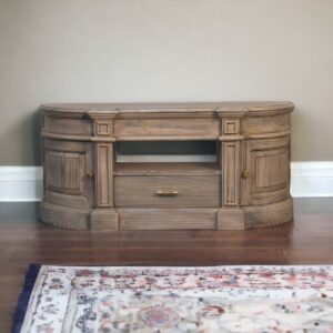Solid Mango Wood Pine Serpentine Weathered Harmony  Media Unit