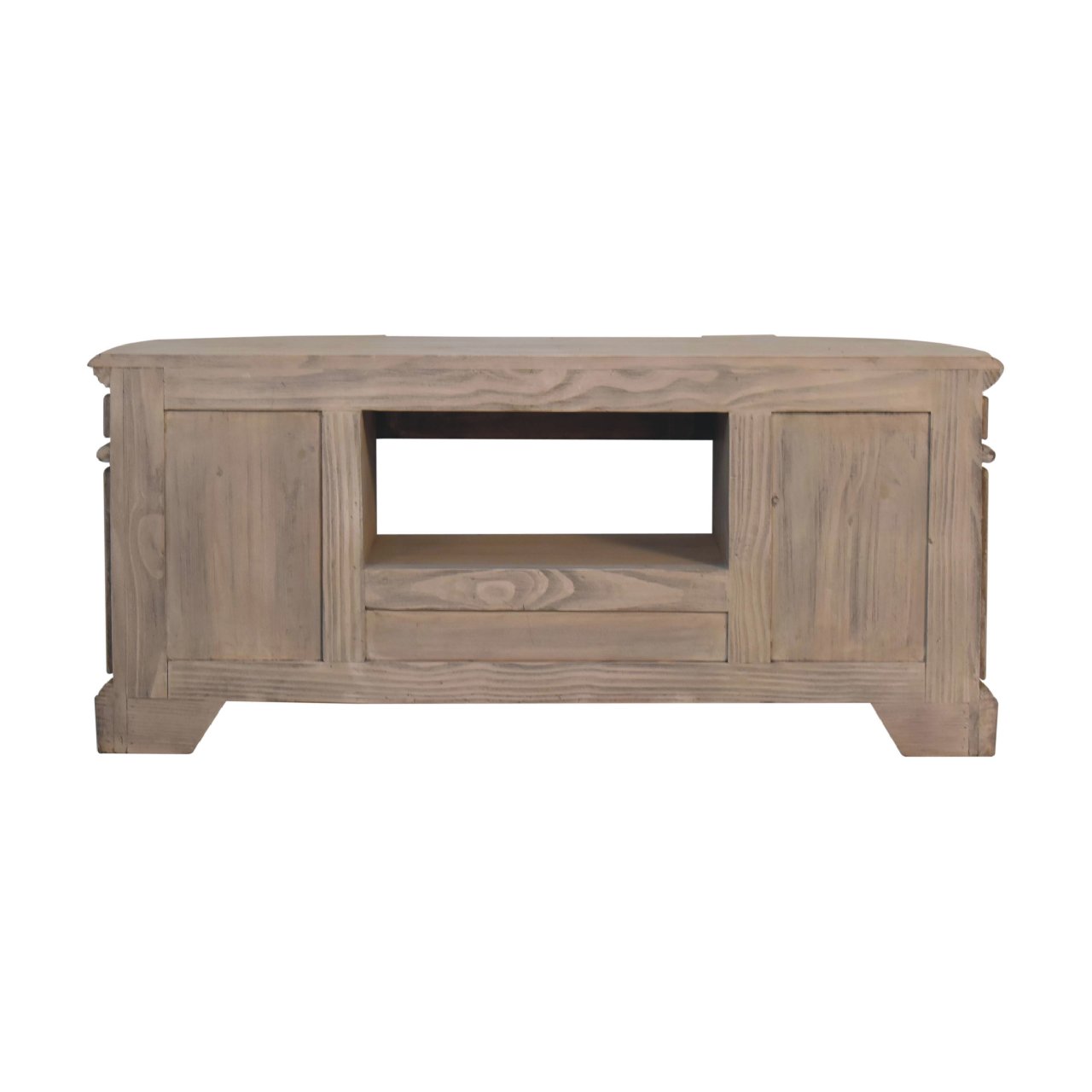 Solid Mango Wood Pine Serpentine Weathered Harmony Media Unit - Image 10