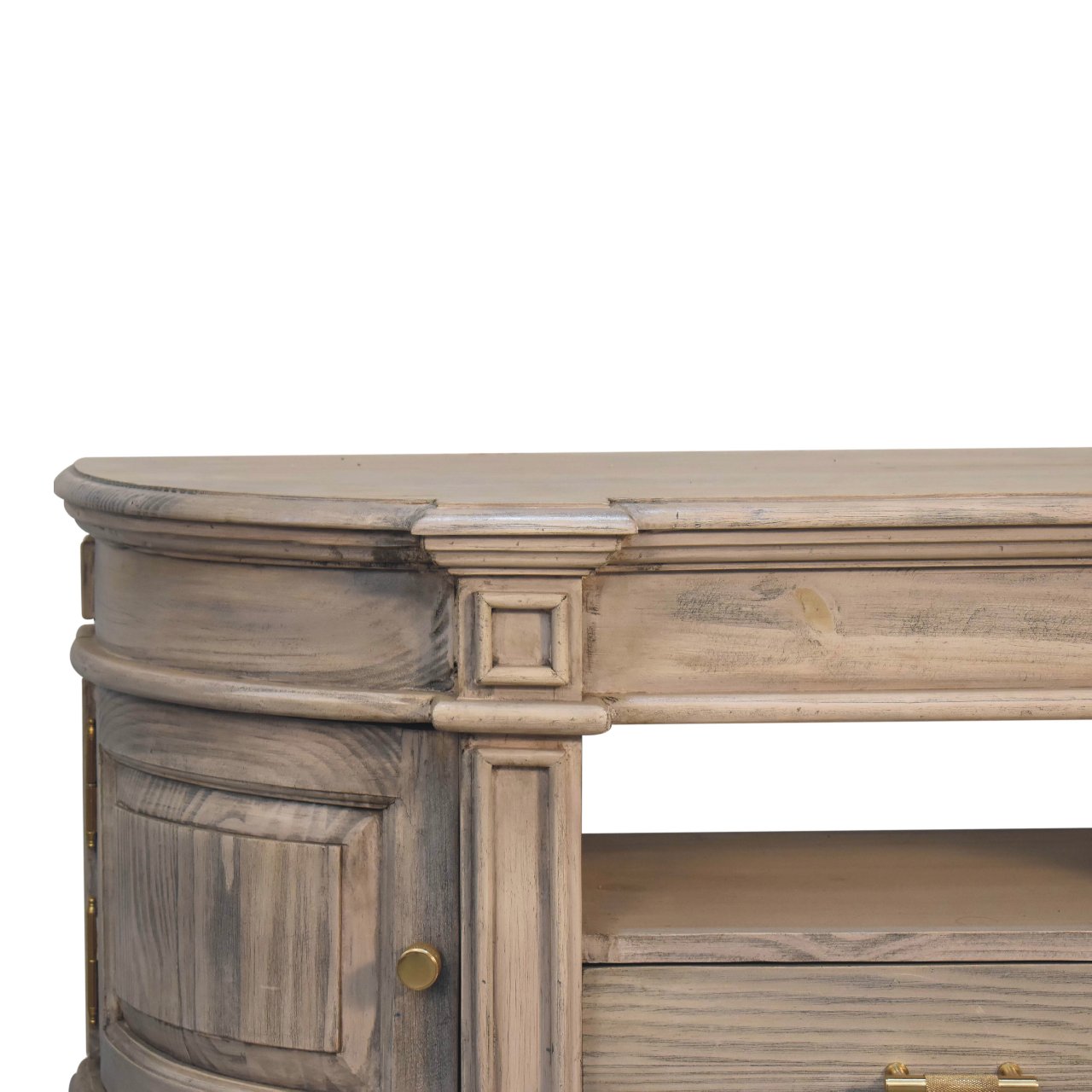 Solid Mango Wood Pine Serpentine Weathered Harmony Media Unit - Image 4