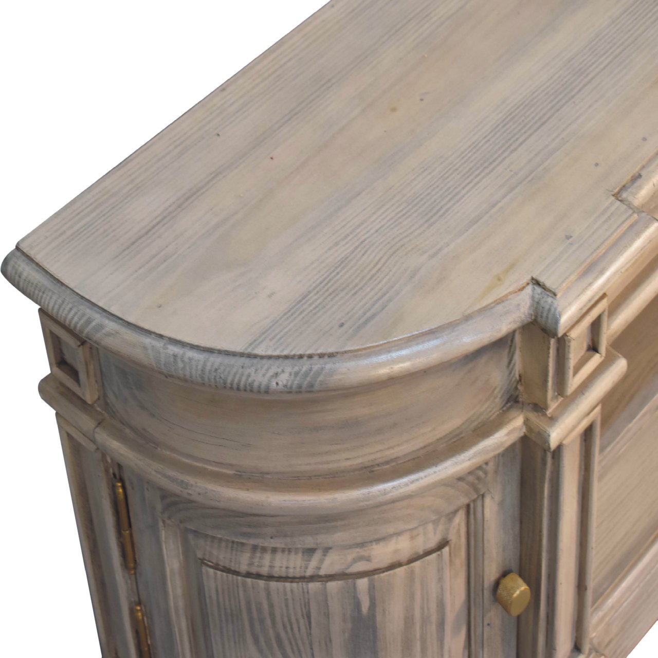 Solid Mango Wood Pine Serpentine Weathered Harmony Media Unit - Image 5