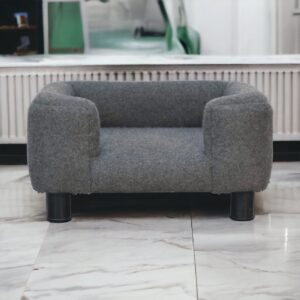 Solid Mango Wood Mini Battleship Tweed Pet Sofa Bed