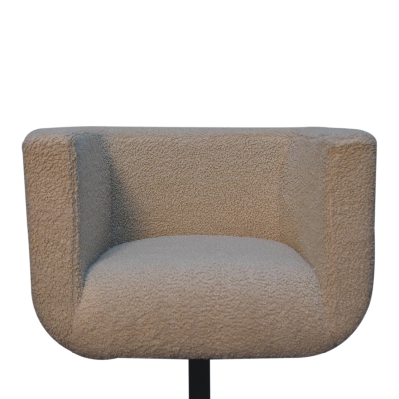 Solid Mango Wood Cream Boucle Upholstered Swivel Chair - Image 5