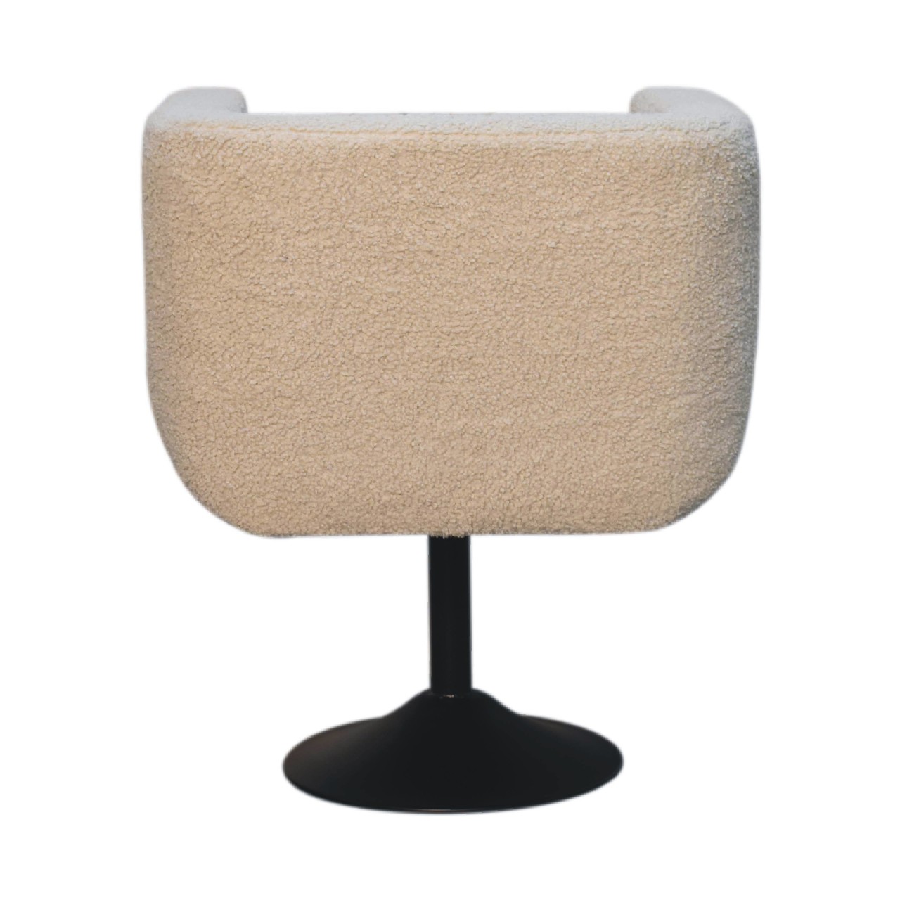 Solid Mango Wood Cream Boucle Upholstered Swivel Chair - Image 9