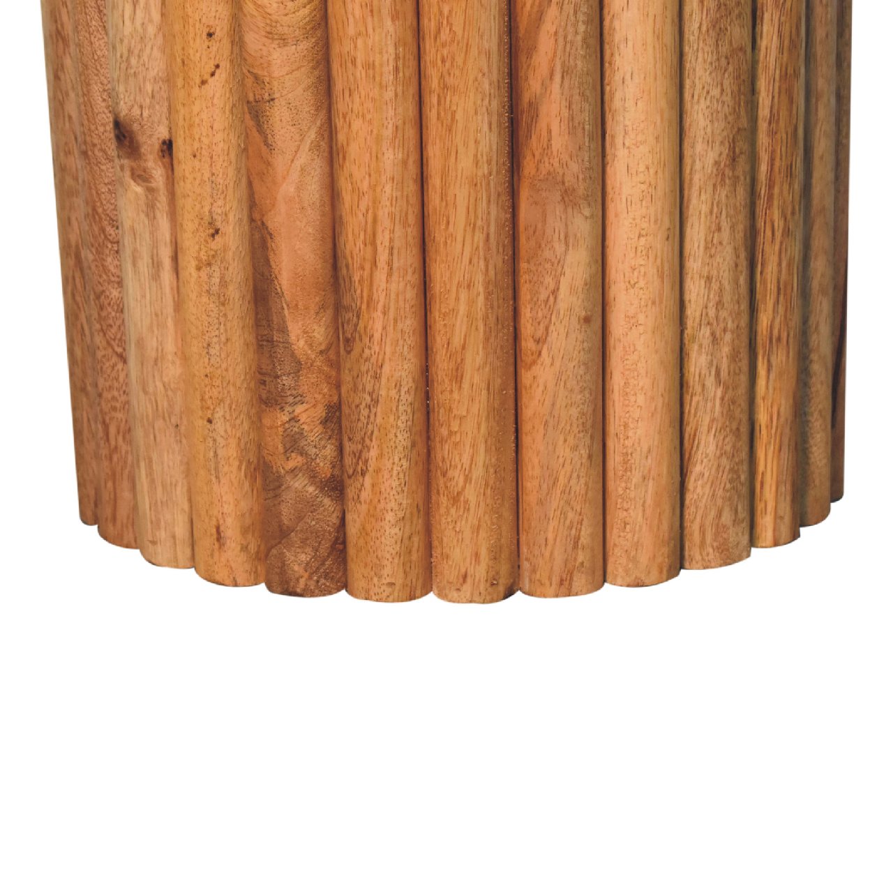 Solid Mango Wood Oak and Terrazzo Finished Ridged Edge Serenity End Table - Image 8
