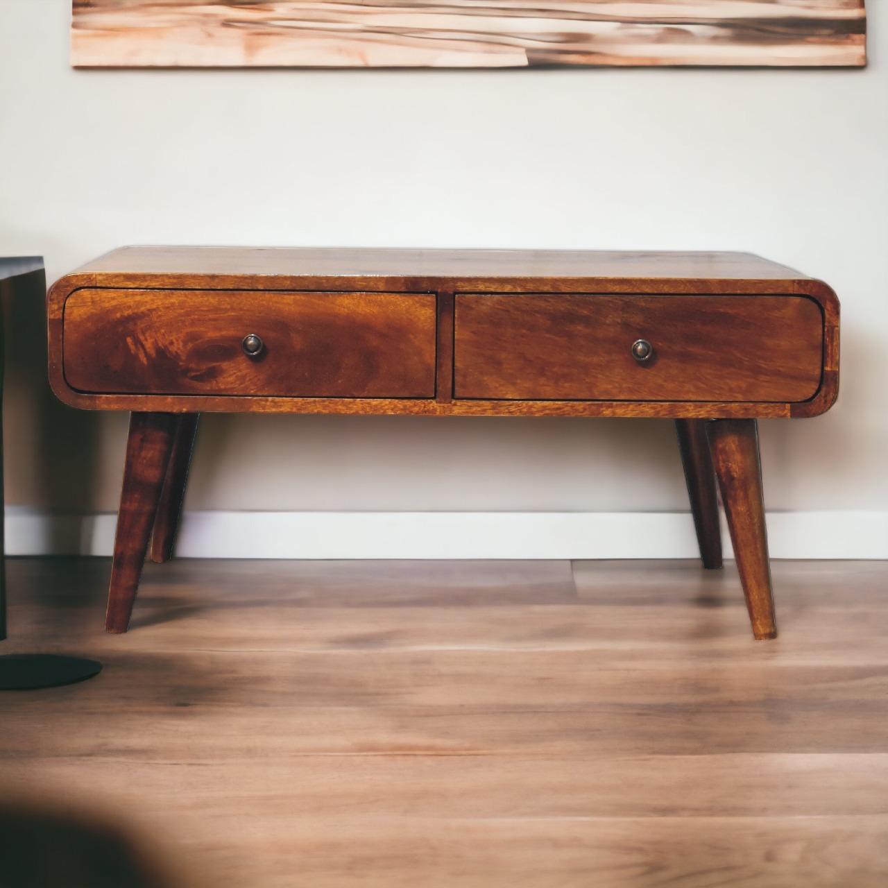 Solid Mango Wood Chestnut Finished 4 Drawer Sonata Coffee Table