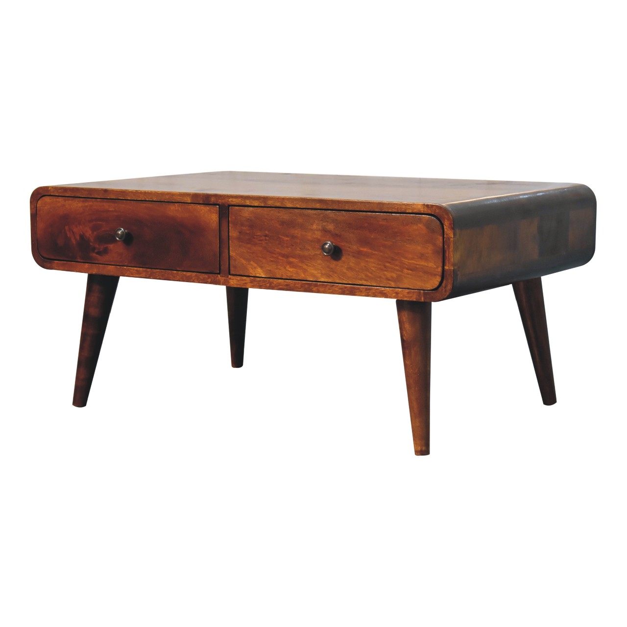 Solid Mango Wood Chestnut Finished 4 Drawer Sonata Coffee Table - Image 2