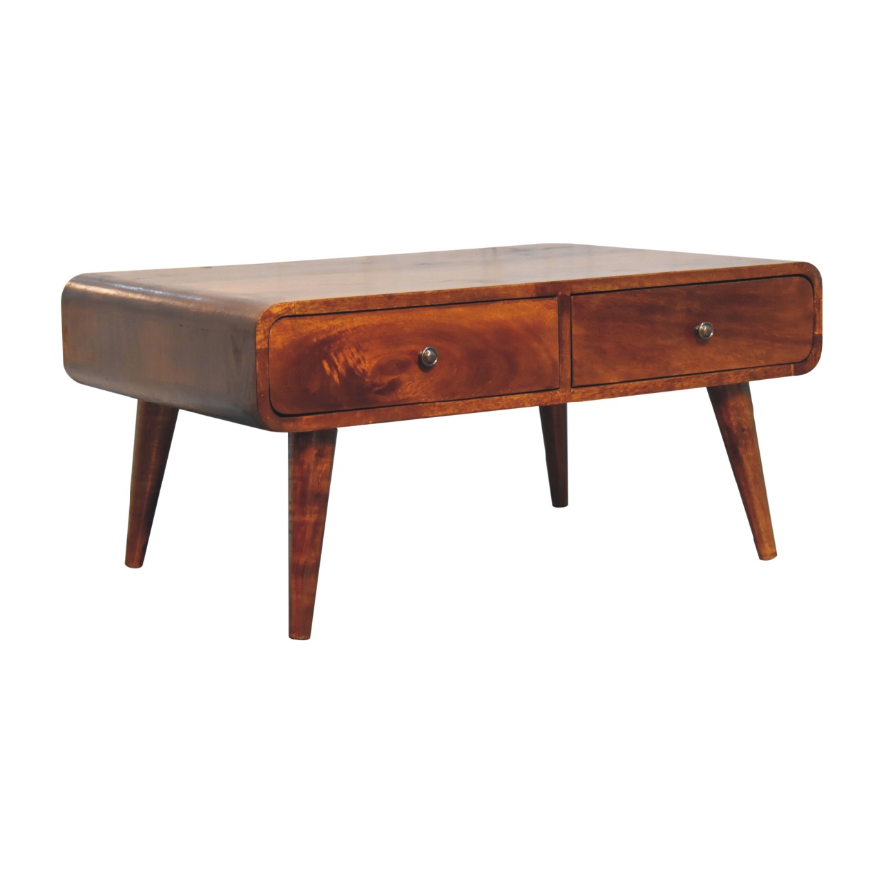 Solid Mango Wood Chestnut Finished 4 Drawer Sonata Coffee Table - Image 3