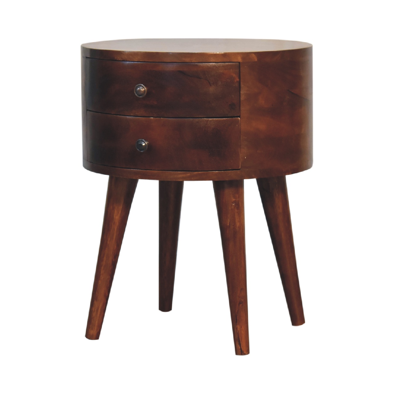 Solid Mango Wood Chestnut Finished 2 Drawer Odyssey Bedside - Image 3