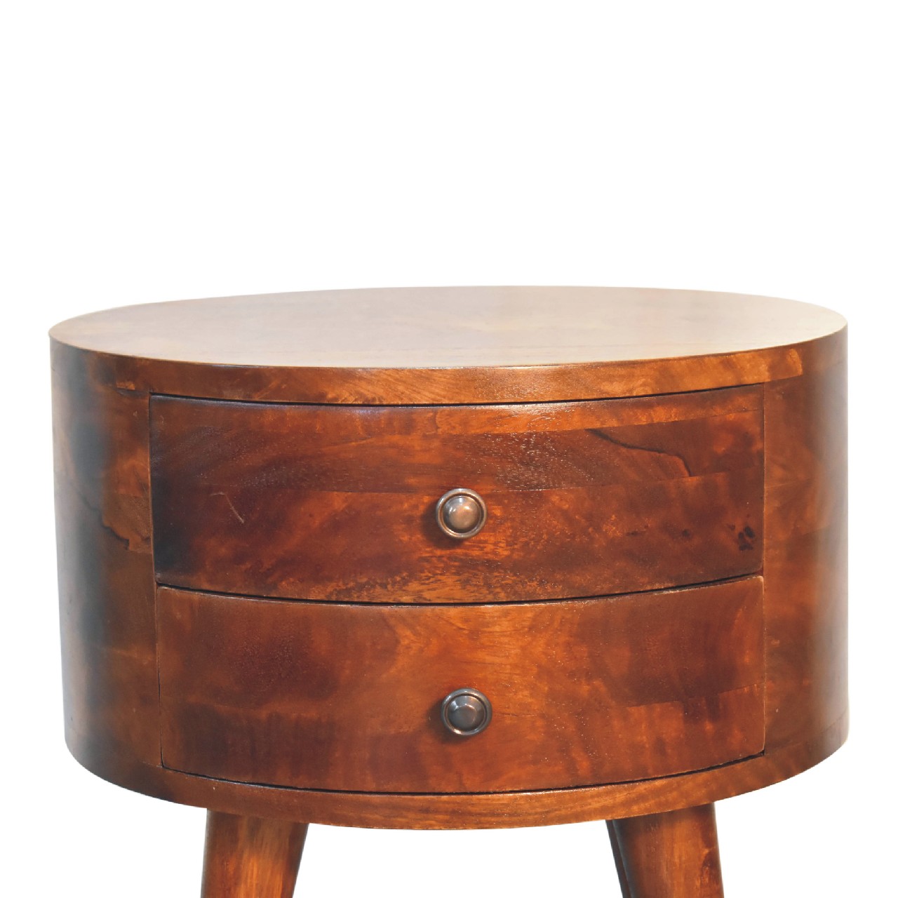 Solid Mango Wood Chestnut Finished 2 Drawer Odyssey Bedside - Image 5