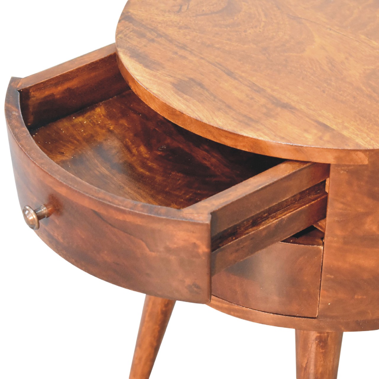 Solid Mango Wood Chestnut Finished 2 Drawer Odyssey Bedside - Image 6
